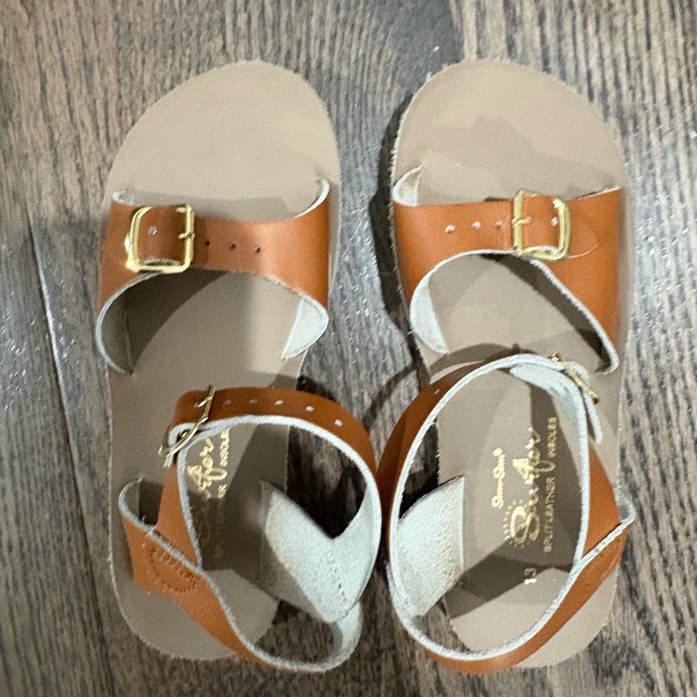 Salt Water Sandals by Hoy Tan Leather Kids Sandals